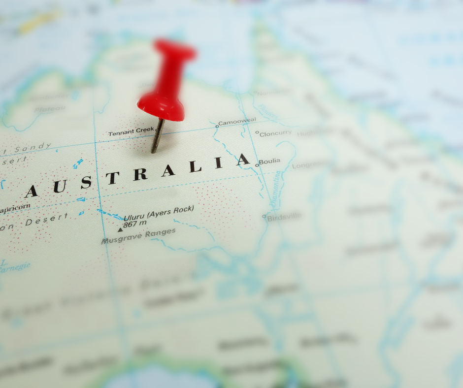 Map of Australia showing that Mannatech Australia sells Ambrotose and Mannatech products