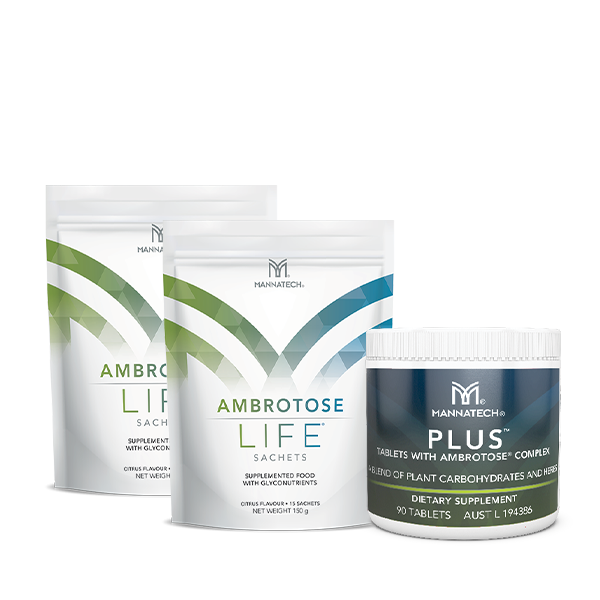 Mannatech Australia Ambrotose Life Sachets and Mannatech Australia Plus Tablets with Ambrotose and Glyconutrients
