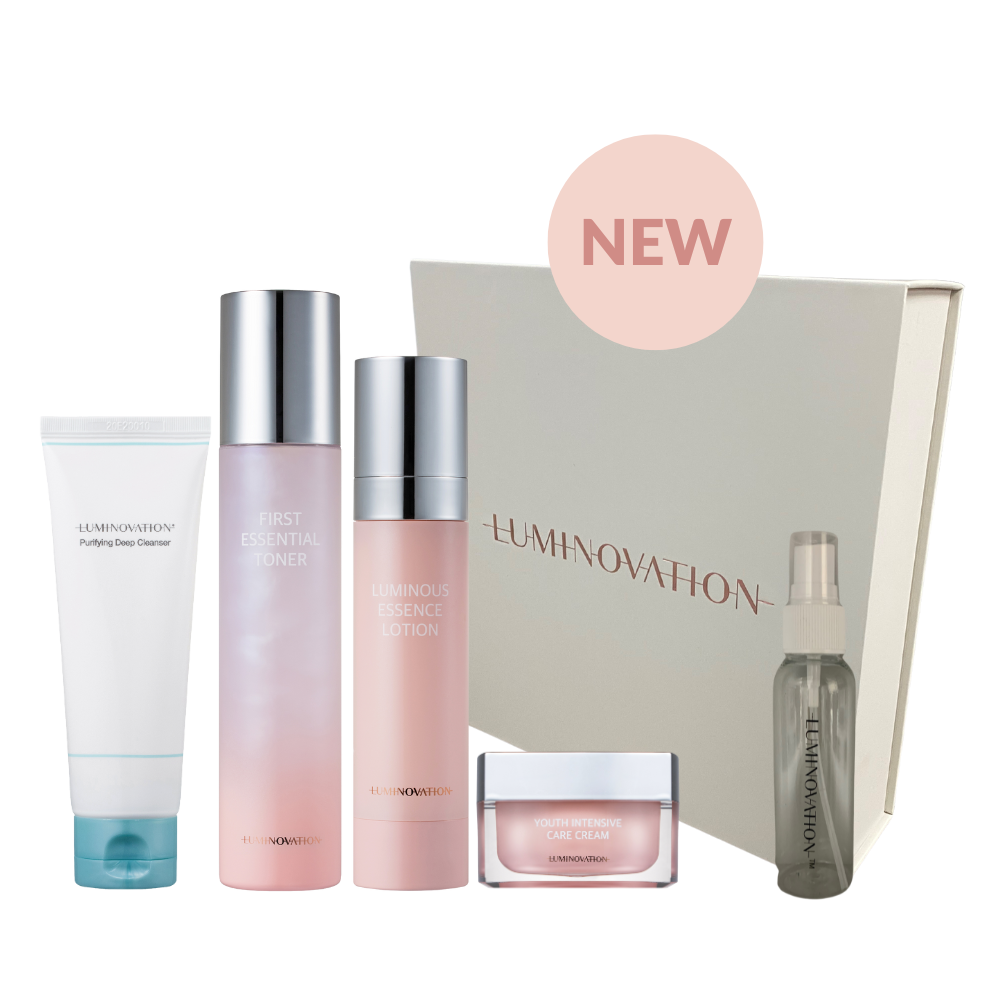 Mannatech Skincare Luminovation Bundle with luminovation cleanser, luminovation toner, luminovation lotion and luminovation youth intensive care cream