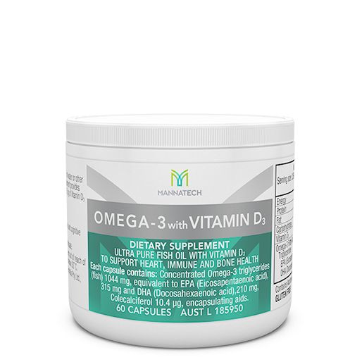 Mannatech Australia Omega 3 with Vitamin D3. Ultra pure fish oil supplements